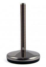 Stainless steel feet – medium load – Stainless steel adjustable feet Ø 120, 10° tilting screw, vulcanized pad